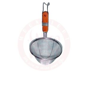 Steel Strainer Deep Wooden Handle  15123