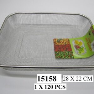 Steel Strainer Square 28 X 22 Cm  15158