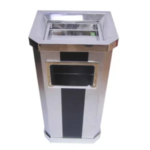 Moonlight Ash Tray Stainles Steel Dustbin with Black Strip