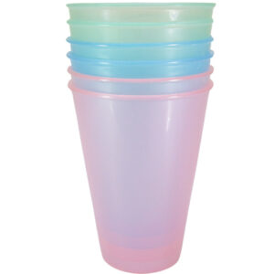 Moonlight 6-Piece Neon-Colored Plastic Drinking Glass Set