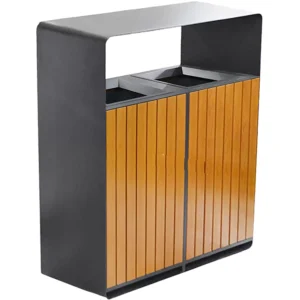 Recycle Dustbin 2 Compartments  Wooden Body